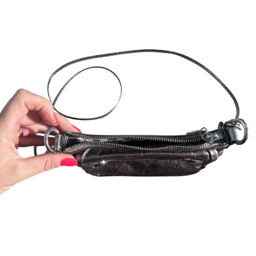Vintage Coach Poppy Collection Gunmetal Iridescent mini Crossbody Purse y2K - Picture 7 of 12